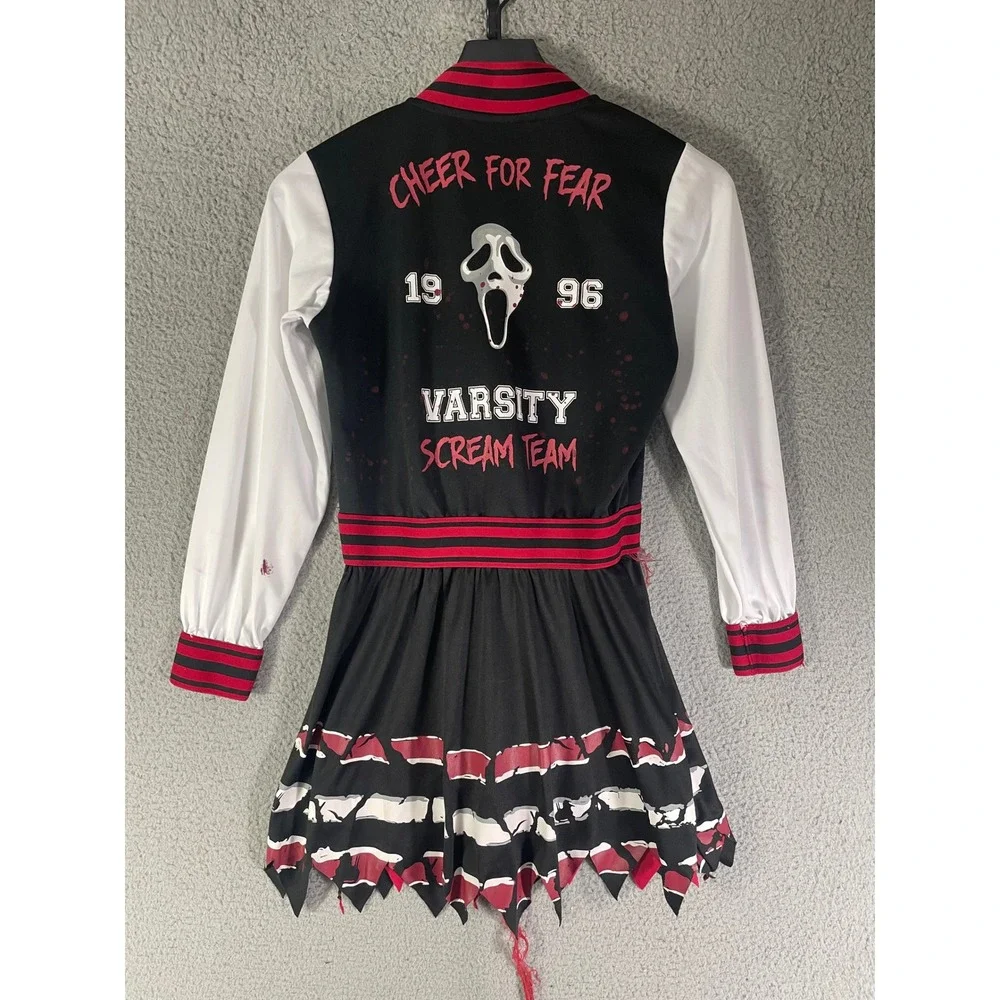 Ghost Face Cheerleader Costume Spirit Varsity Dress Halloween Horror Scream